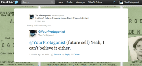 In which I share an ironic moment with myself.